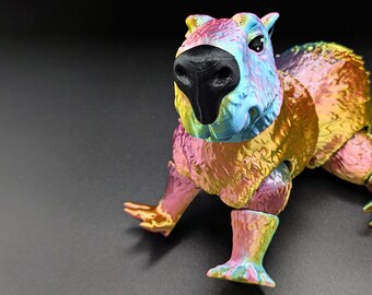 Disco Capybara! Giocattolo anti-ansia / ornamento / scultura stampato in 3D di qualità multicolore