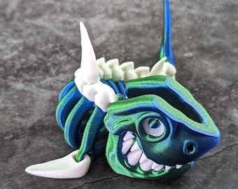 Articulated Zombie Skeletal Shark. High quality 3D printed fidget / anxiety toy / ornament / sculpture