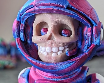 Articulated Zombie Skeletal Astronaut. Large high quality 3D printed fidget / anxiety toy / ornament / sculpture