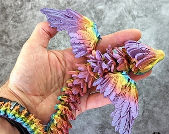 Articulated Winged Serpent Dragon, Large 3D Printed Fidget
