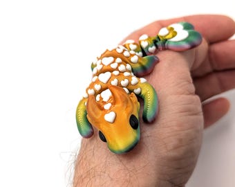 Drago articolato tascabile – Giocattolo Fidget unico stampato in 3D multicolore