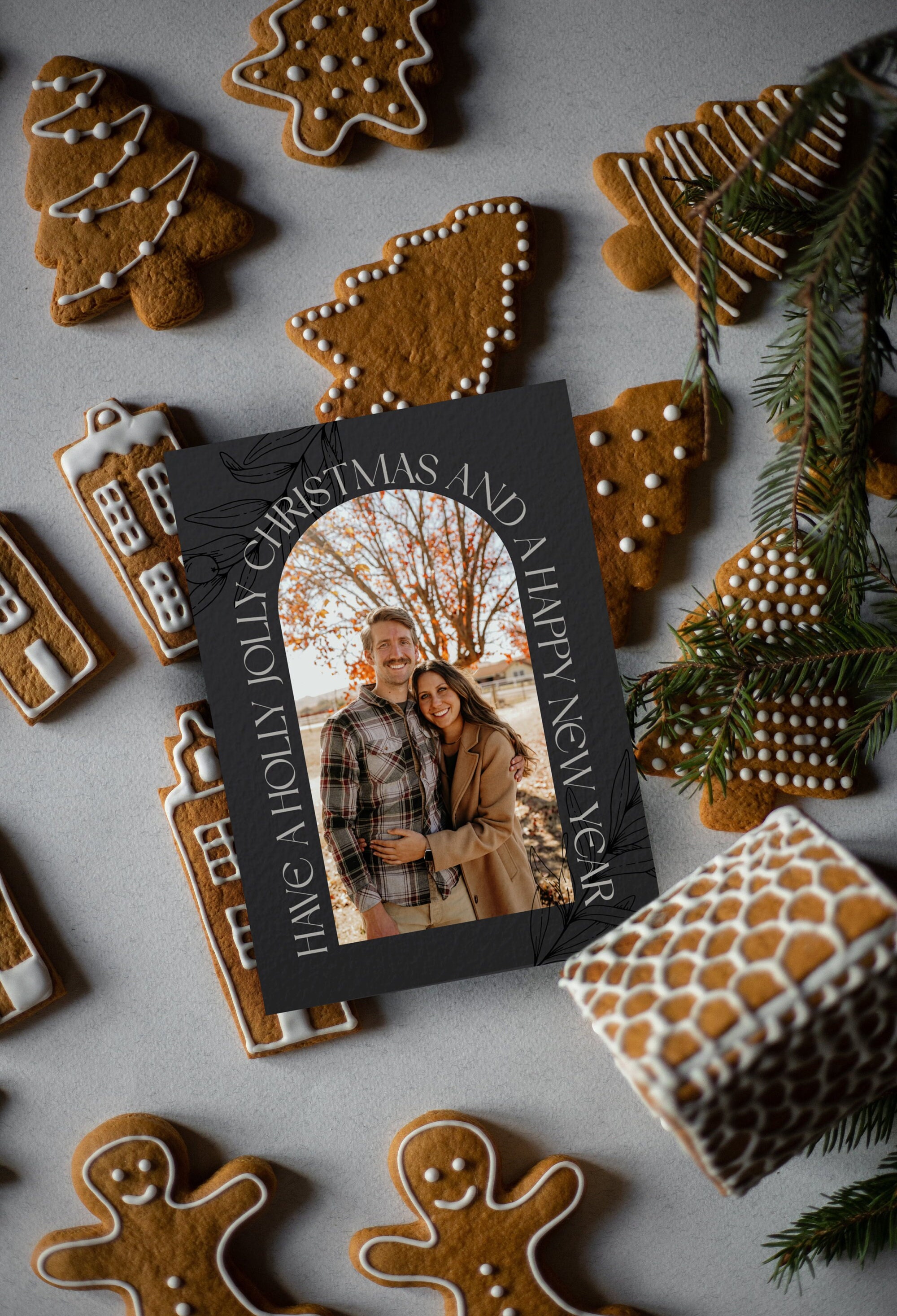 Editable Printable Christmas Card Template Minimalist Personalized ...