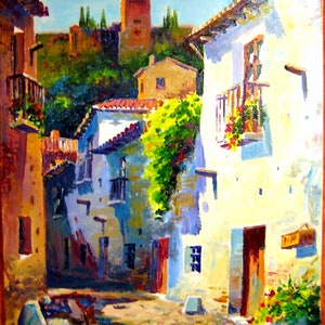 Strada tipica di Granada. Acquerello 50 x 35 cm (20'x13')