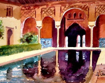 Alhambra. Granada.Spain. Watercolor 50 x 35 cm (20&#39; x 13&#39;)