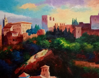 Alhambra. Sierra Nevada. Granada.Spain. Acrylic on canvas 100 X 50 cm