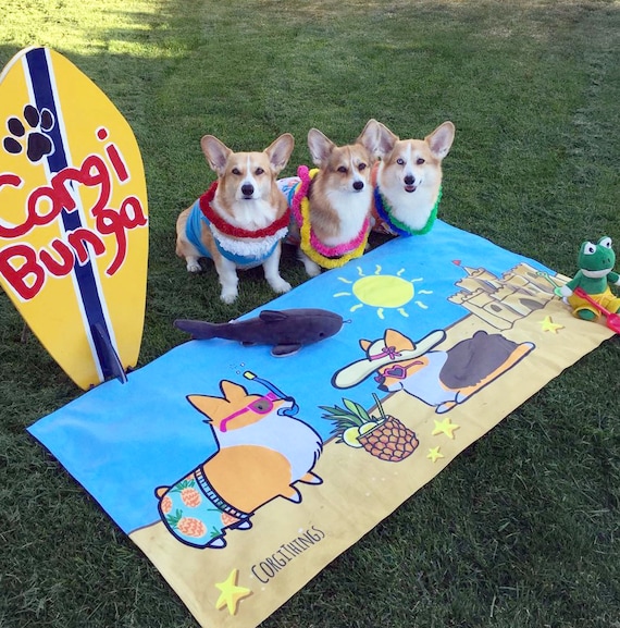 corgi beach towel