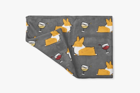 corgi fleece blanket