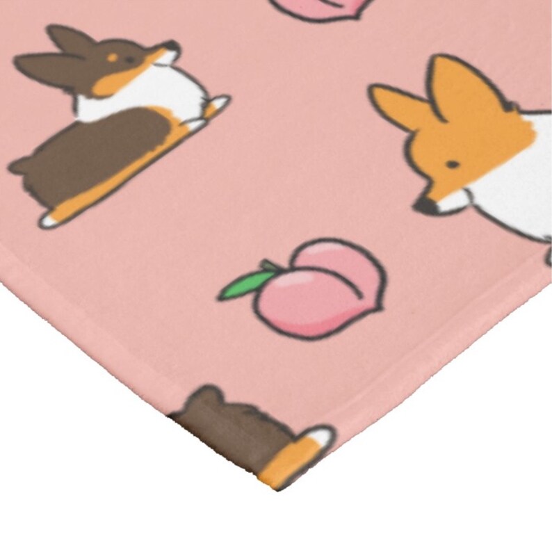 Made to Order Welsh Pembroke Corgi Blanket Small Med or Large Ultra Plush Soft Throw Blanket Pink Tricolor Corgi Sploot Fleece Blanket