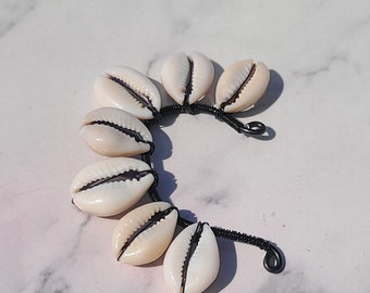 Cowrie Shell Ear Cuff Black