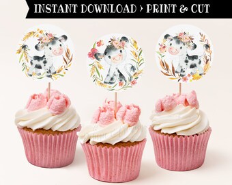 Cow Pig FREE SHIPPING 12 PACK Chicken Sheep First Birthday Party Picks Party Decor Farm Animals Cupcake Toppers
