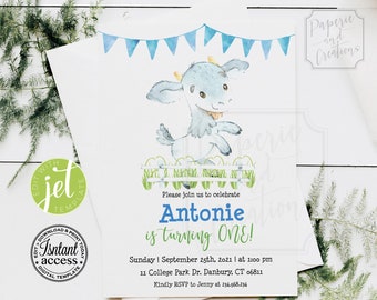 Invitations &amp; Announcements Barnyard Birthday Goat Birthday Goats Party ...