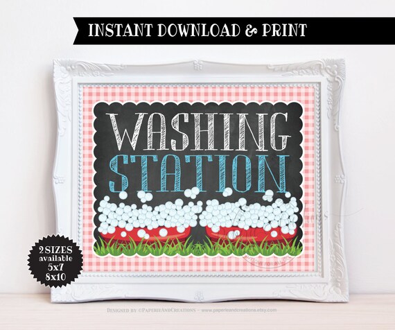 Washing Station Sign Farm Animals Birthday Party Sign Baby | Etsy