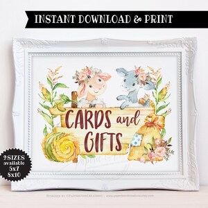 Panneau pour cartes et cadeaux, c'est une fille, anniversaire de fille, fête d'anniversaire animaux de la ferme, panneaux pour baby shower, cadeau ferme panneau imprimable, téléchargement immédiat