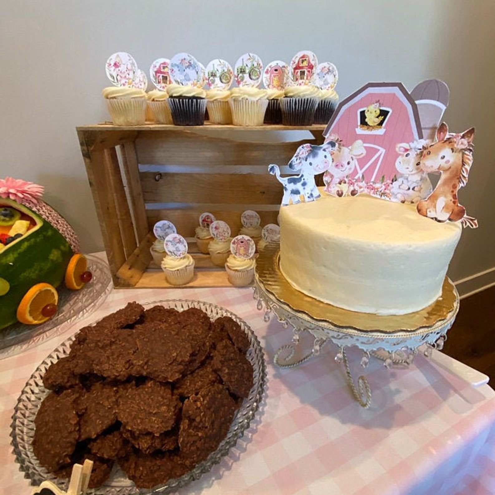 Baby Girl Farm Baby Shower Themefirst Farm Birthday Etsy