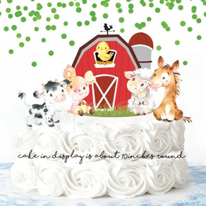 Farm Animals Birthday Decorations, Farm Centerpiece, Red Barnyard, Boy First Birthday, Pig, Cow, Sheep, Horse, Printable Instant download