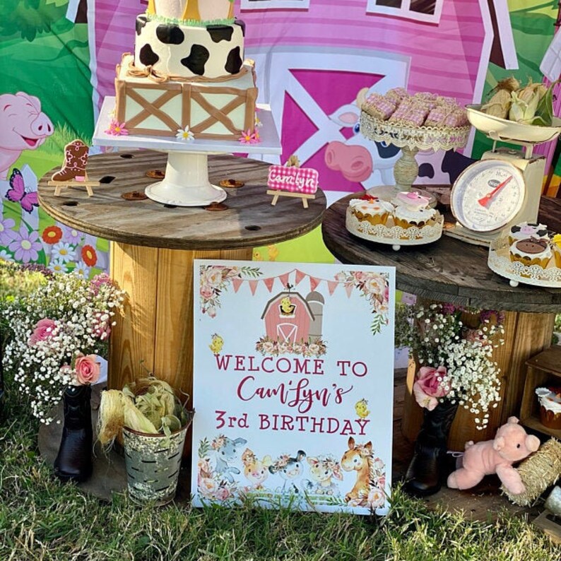 Pink Barn Farm Animal Birthday Party Pink Farm Deluxe Package - Etsy