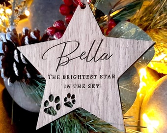 Christmas dog memorial bauble, dog memory ornament, pet memorial tree decoration, pet memorial tree ornament, pet remembrance ornament
