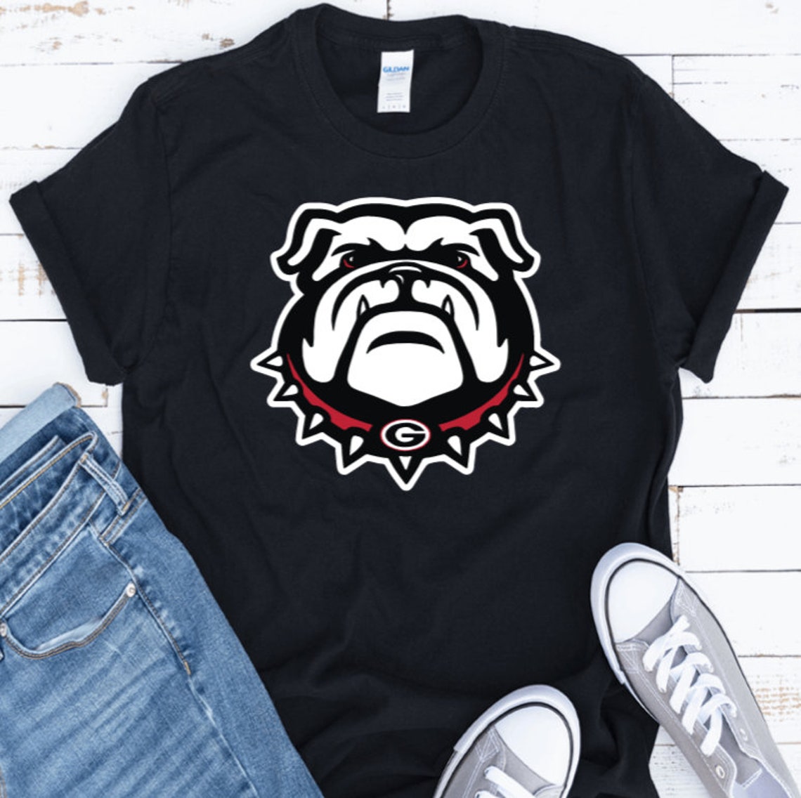 Bulldog tshirt College Teams Bulldogs Etsy