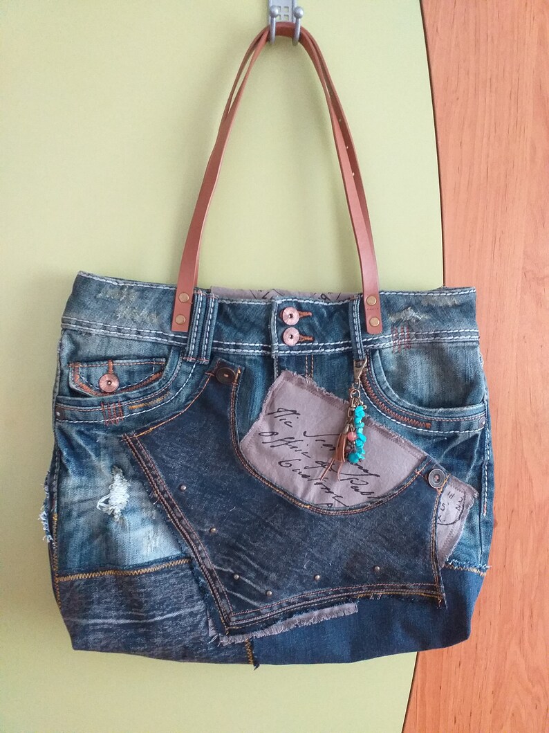 Large Denim Bag /denim Shoulder Bag /handbag /denim Bag for Every Day ...