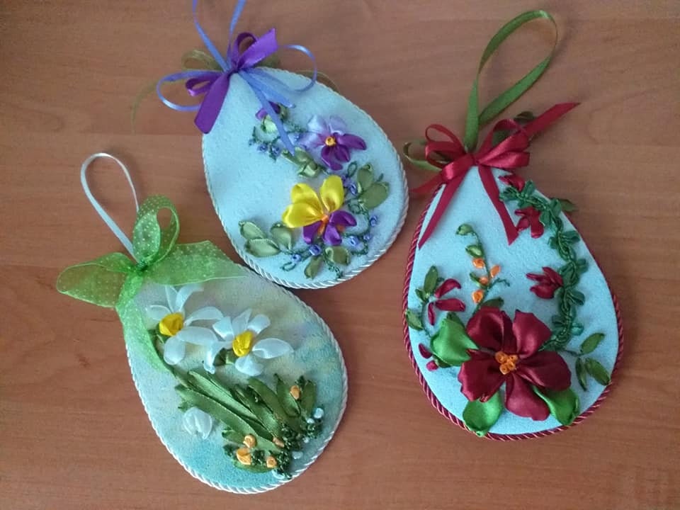 ?aster Eggs Decorations/Easter Ornaments /Embroidered /Ribbons /Wall /Home Decor
