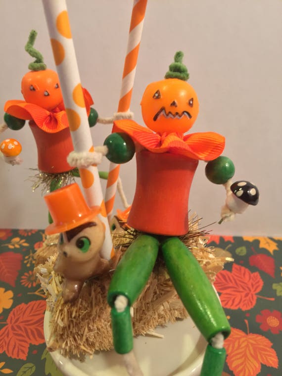 Items similar to Pumpkin Halloween Decoration Vintage Style Kitsch