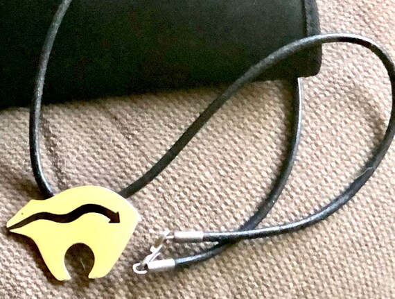 Solid Large Silver Zuni Bear Heart Arrow Sterling… - image 6