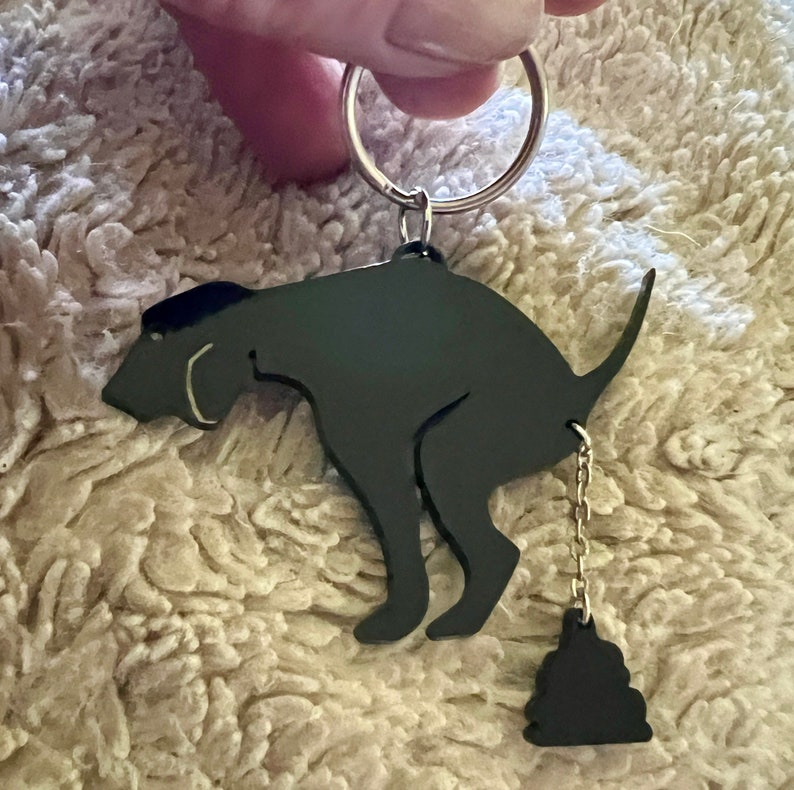 Dog Pooping Keychain Personalized Poop Puppy Fob Key Ring - Etsy
