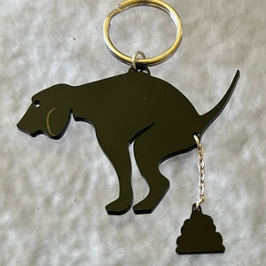 Dog Pooping Keychain Personalized Poop Puppy Fob Key Ring - Etsy