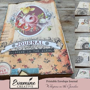 デジタル封筒ジャーナルキットのチュートリアル。印刷可能なダウンロード、説明書、ビデオチュートリアルが含まれています。ジャンクジャーナル、ダウンロード、印刷可能