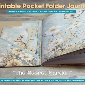 Digital Folio Pocket Journal Kit, Includes Cover, Pages, and Instructions & video tutorial. Junk Journal, Download, printable