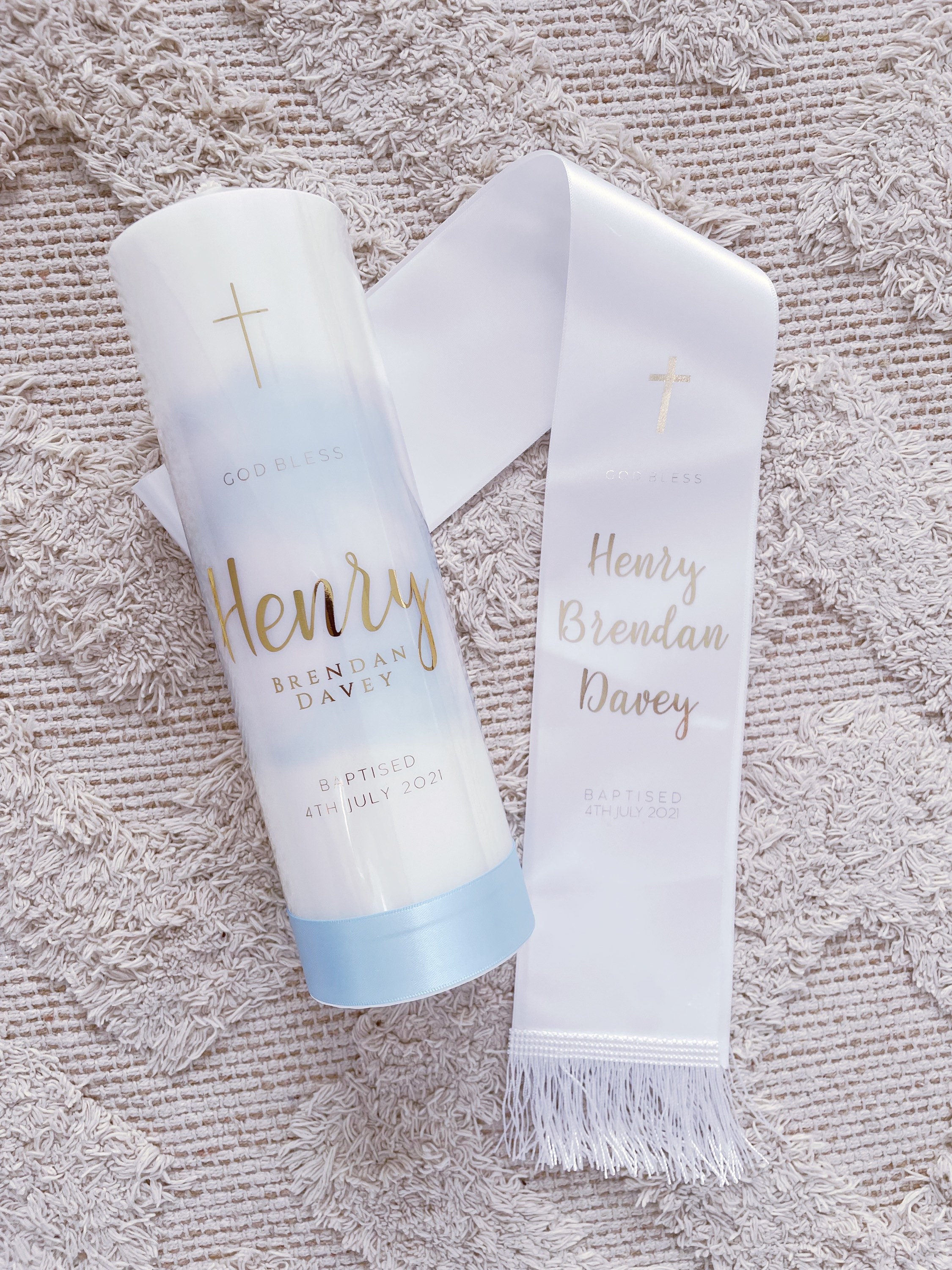 Personalised Baptism Stole & Candle Set. Christening Etsy Australia