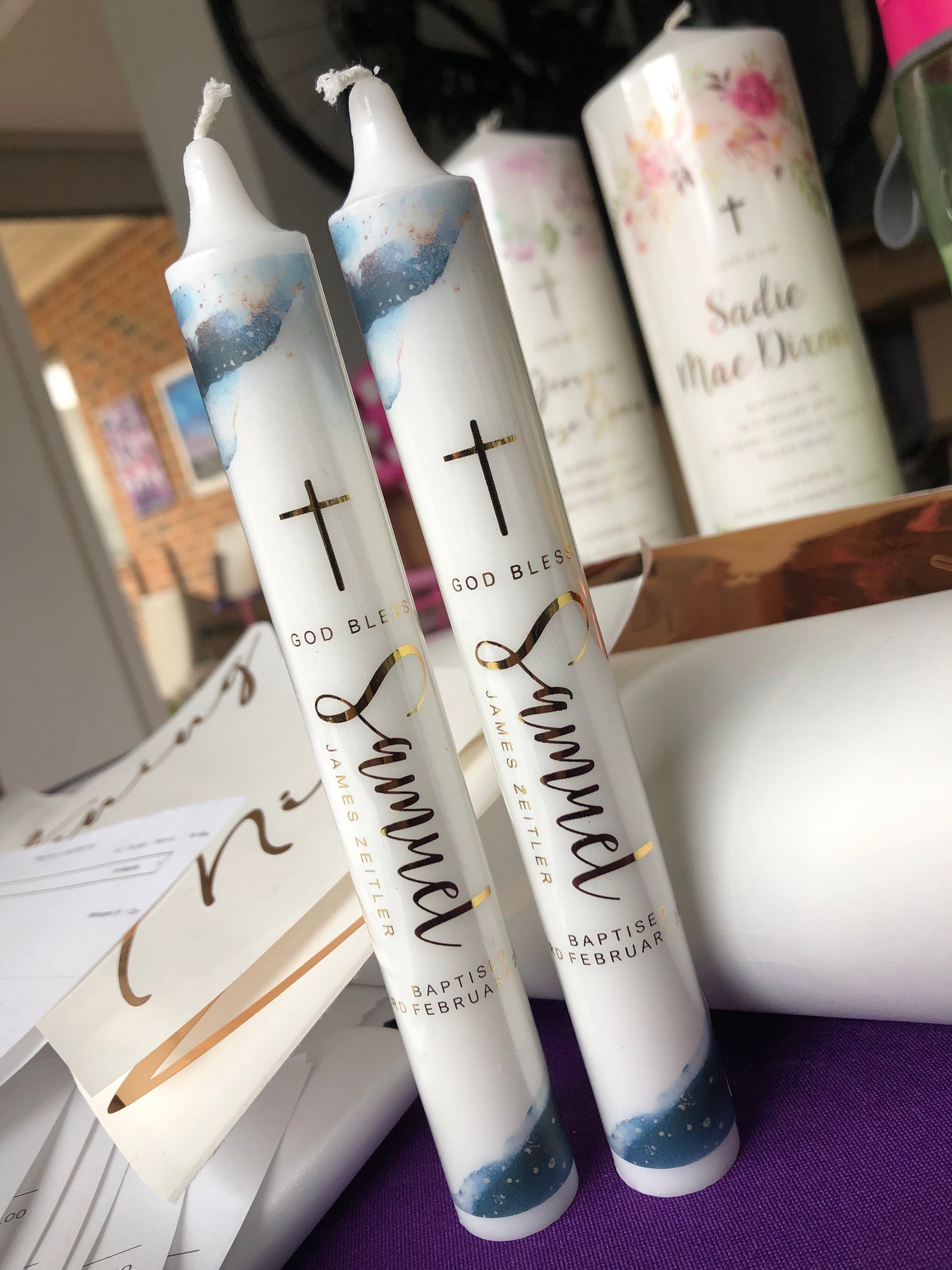 Taper Candle Baptism Candle Christening Candle Ceremony Etsy