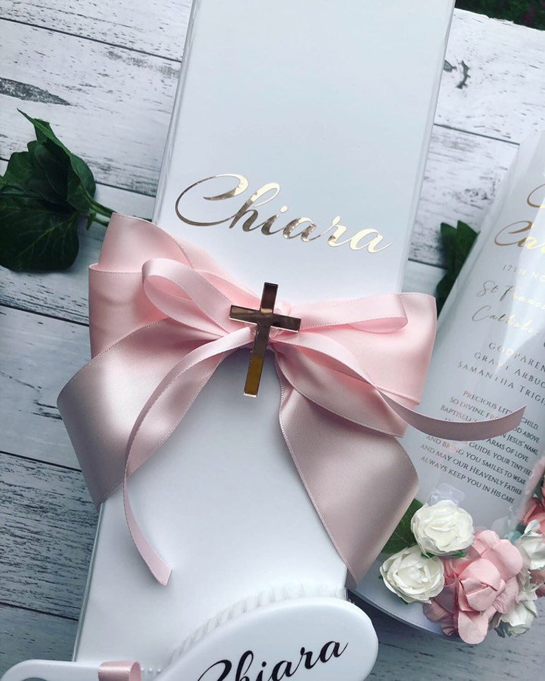 baptism candle Christening Baptism Box /& Comb. including Candle Naming day GIFT PACK..