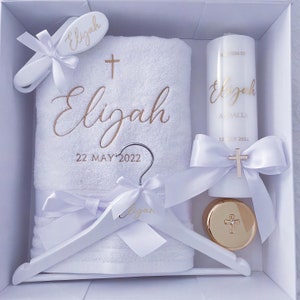 Baptism, Christening, Naming day / GIFT PACK...baptism candle, Personalised Towel