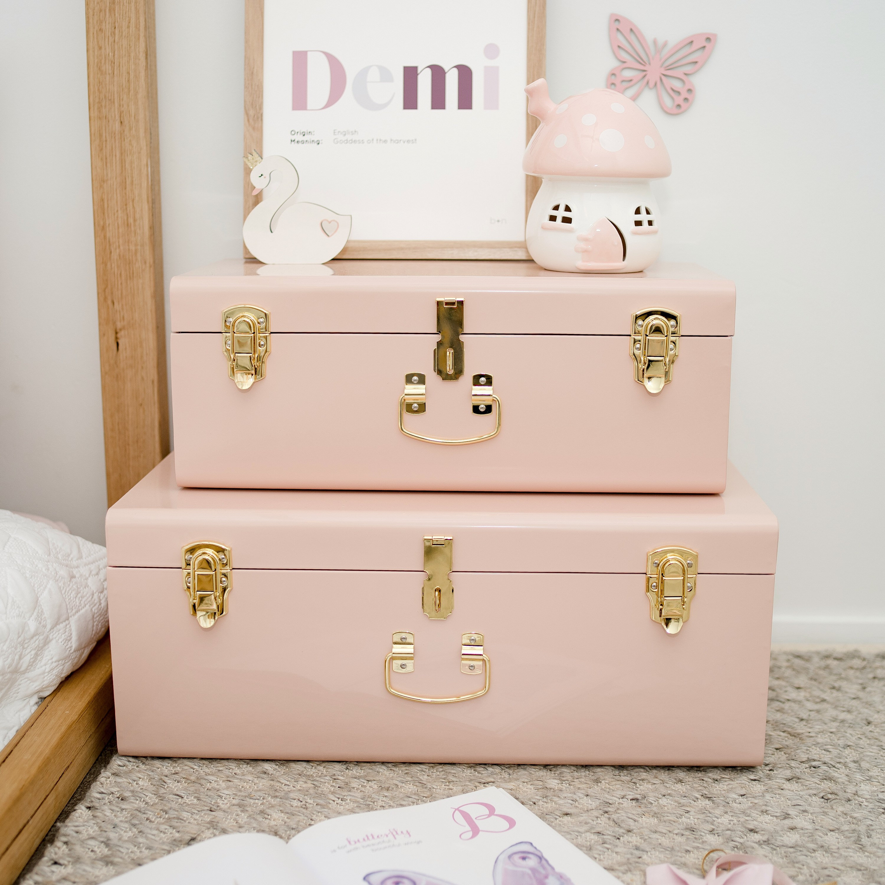 Pink Storage Case Pink Storage Trunk Personalised Keepsake Etsy