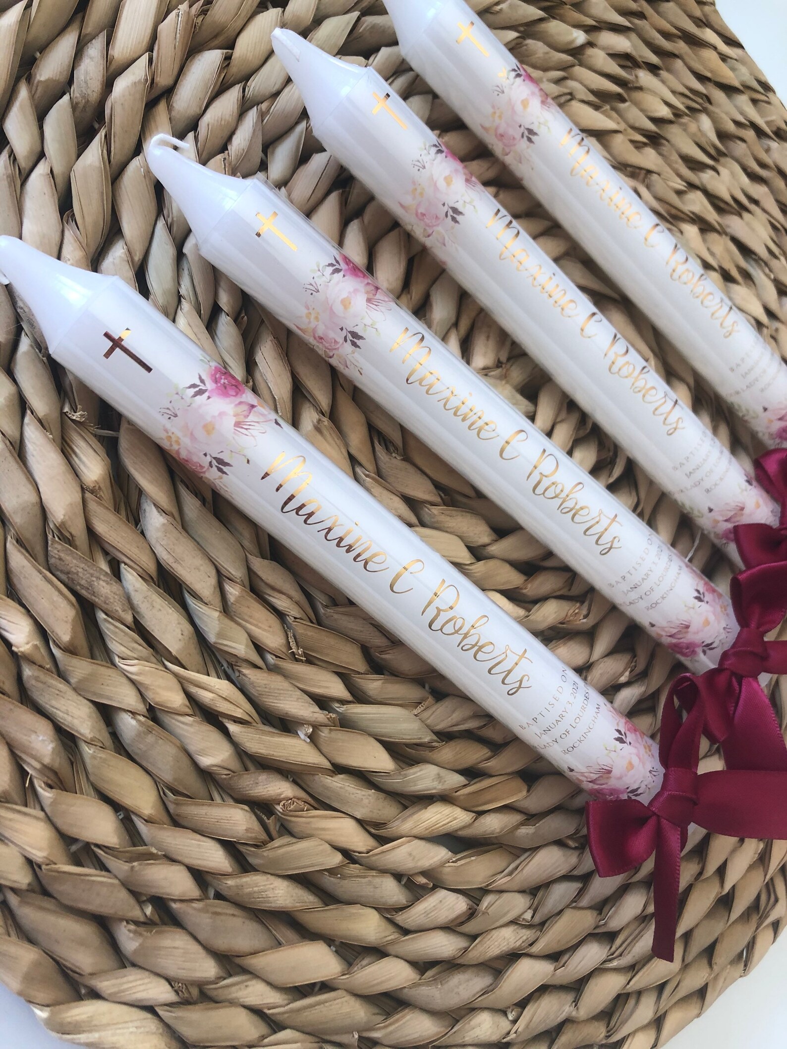 Taper Candle Baptism Candle Christening Candle Ceremony Etsy