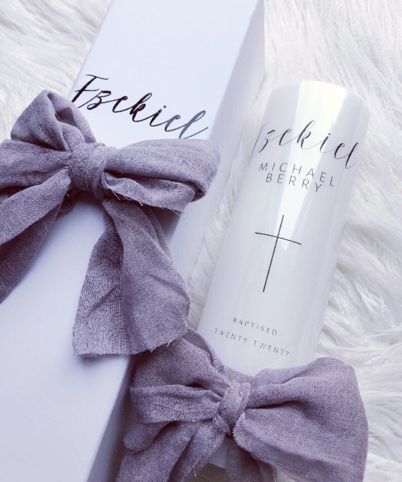 Baptism/Christening candle. Candle box Etsy