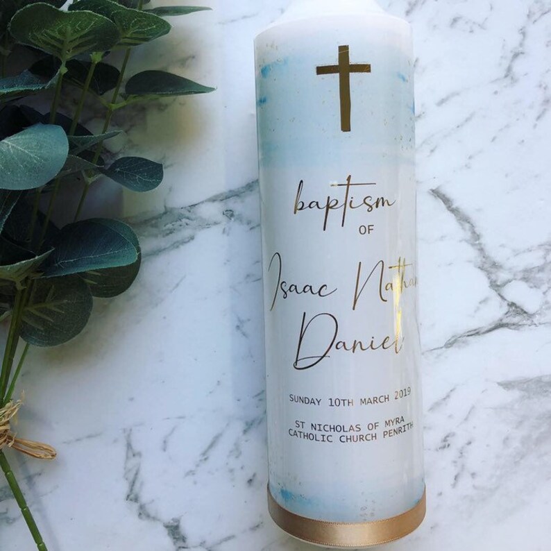 Personalised Baptism/christening/naming Day Candles. ISAAC Etsy