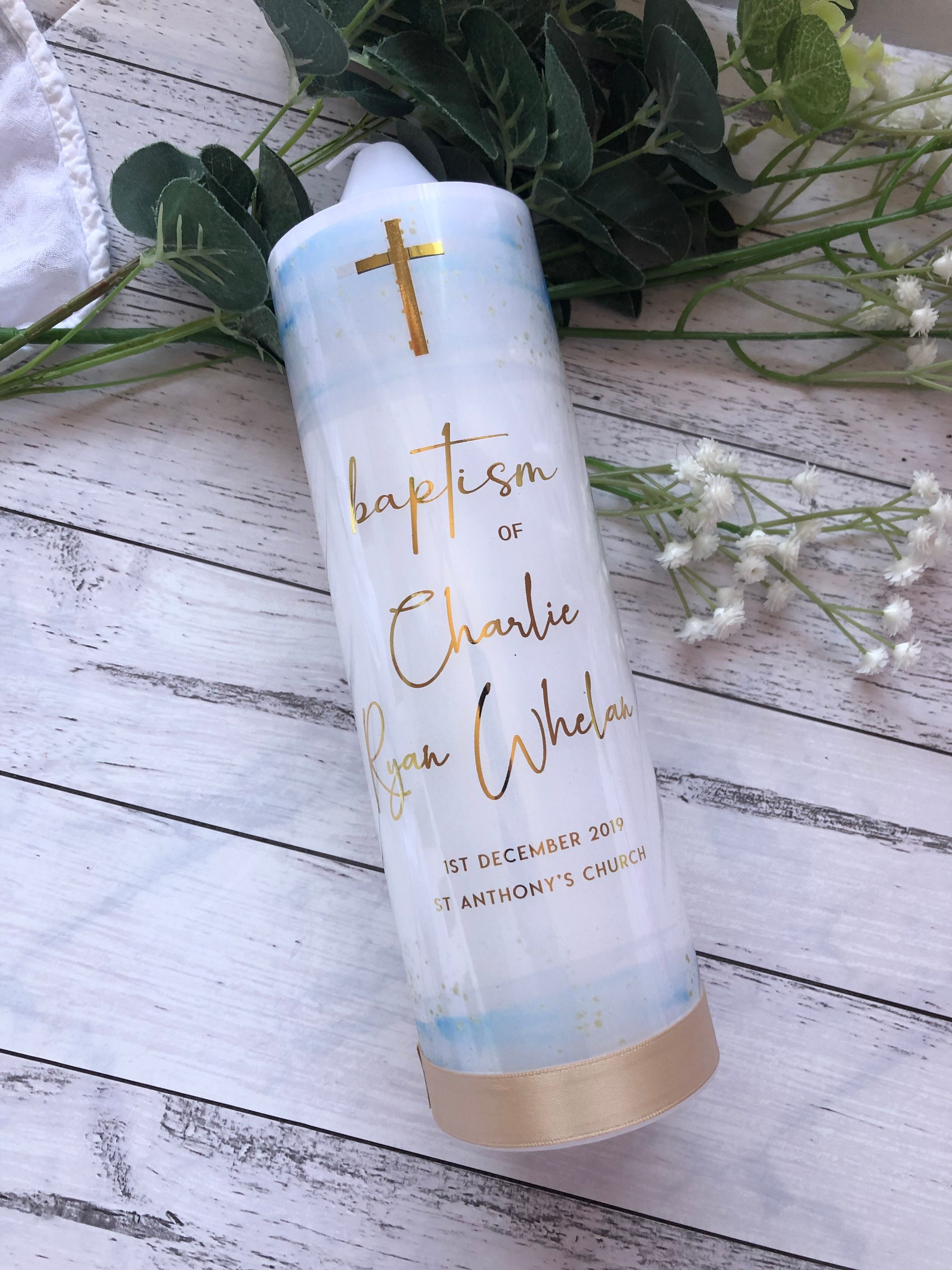 Personalised Baptism/christening/naming Day Candles. ISAAC Etsy
