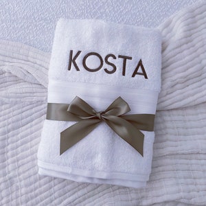 Personalised Bath Towel, Baptism Towel, hand towel. Christening Candle, Baptism Candle. Luxury towels