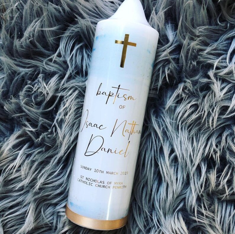 Personalised Baptism/christening/naming Day Candles. ISAAC Etsy
