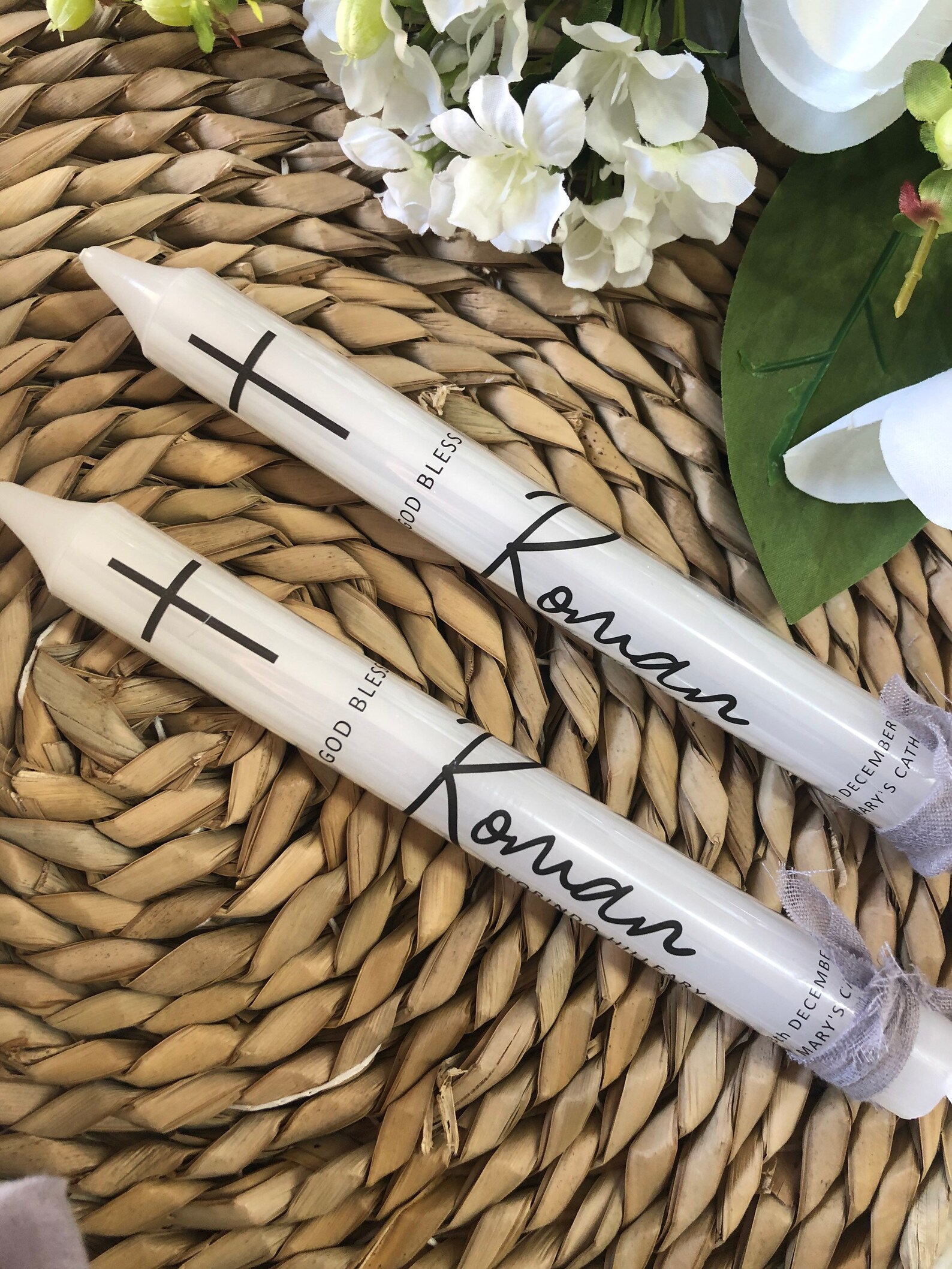 Taper Candle Baptism Candle Christening Candle Ceremony Etsy