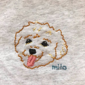 Custom Pet Hand Embroidered Crew Neck Sweatshirt