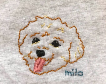 Custom Pet Hand Embroidered Crew Neck Sweatshirt