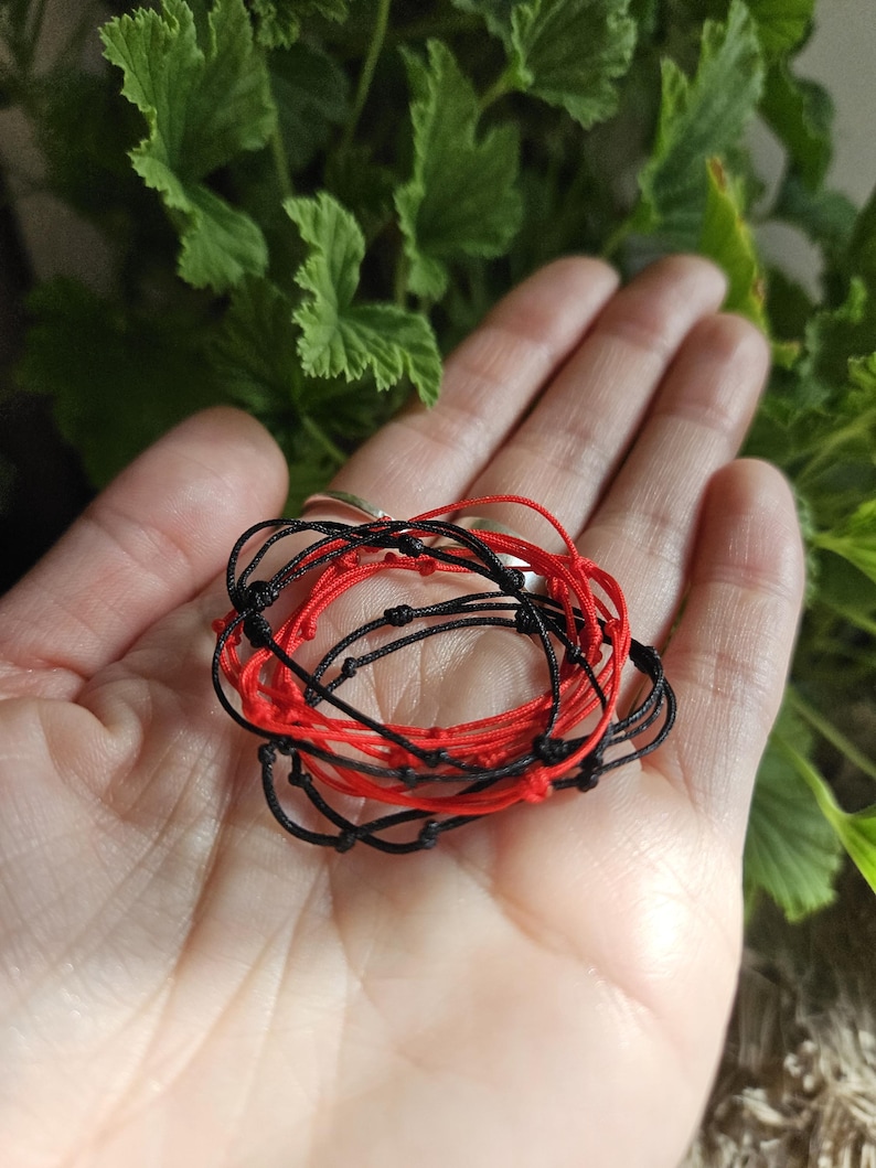 Red String Protection Bracelet: Mother & Newborn, Adjustable Nylon Cord, Baby shower image 12