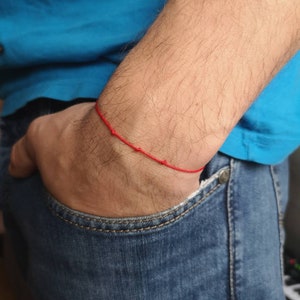 Three knots protection bracelet Gift for adults women man kids Unisex Protective wish adjustable red string Good luck amulet Nylon cord 0.8