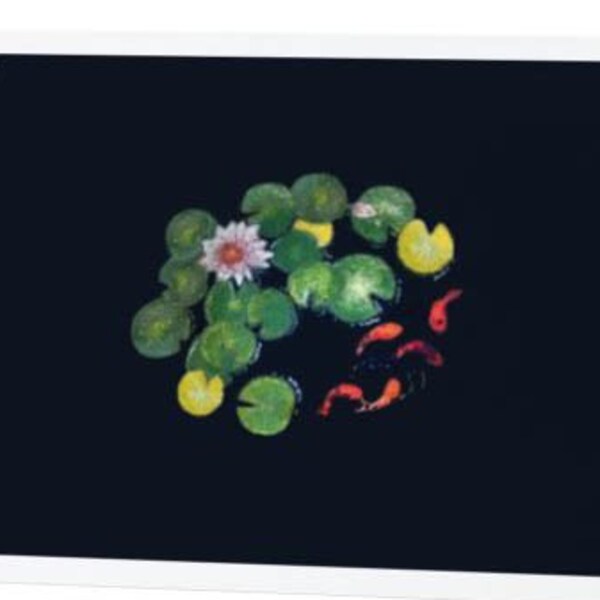 Carte de vœux Koi Fish Pond Waterlilies and Lilypads