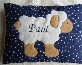 Personalisiertes Babykissen Schaf Molli Namenskissen  Geburt Taufe Kuschelkissen Babygeschenk Taufkissen