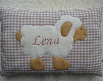 Personalized Baby Pillow Sheep Molli Name Pillow Birth Baptism Cuddly Pillow Baby Gift Baptism Pillow