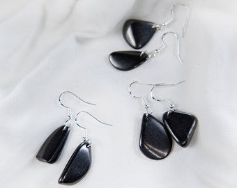 Shungite Earrings Made from 925 Silver (One pair)